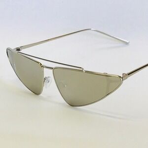 Cat‎ Eye Triangle Sunglasses Silver Mirror Reflective Lens UV400 Protect Lenetes